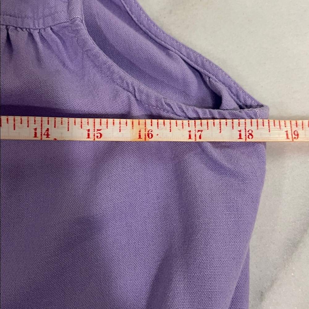 Sonoma Sleeveless Lavender Button-Front Ruffle Collar Top - Picture 6 of 7